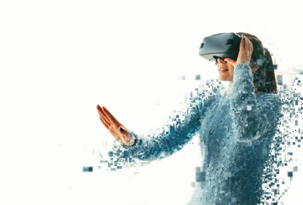 Znázornění virtuální reality po nasazení VR headsetu