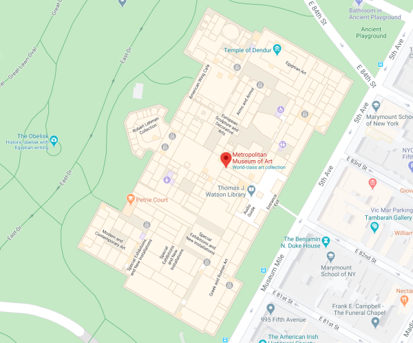  Interný plán budovy múzea v Google Maps