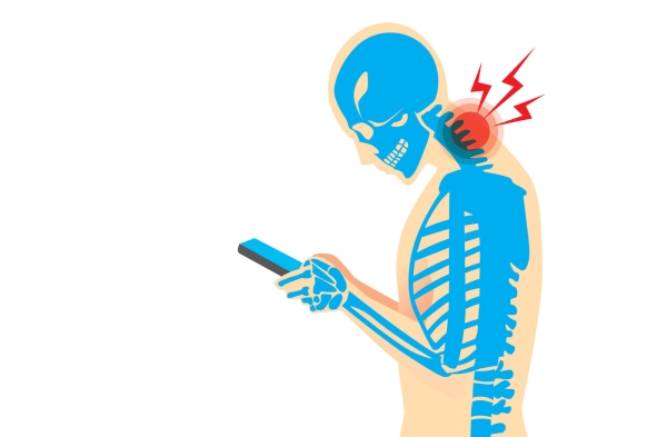 Bolesť krku pri zlom sklone hlavy a pozeraní do mobilu
