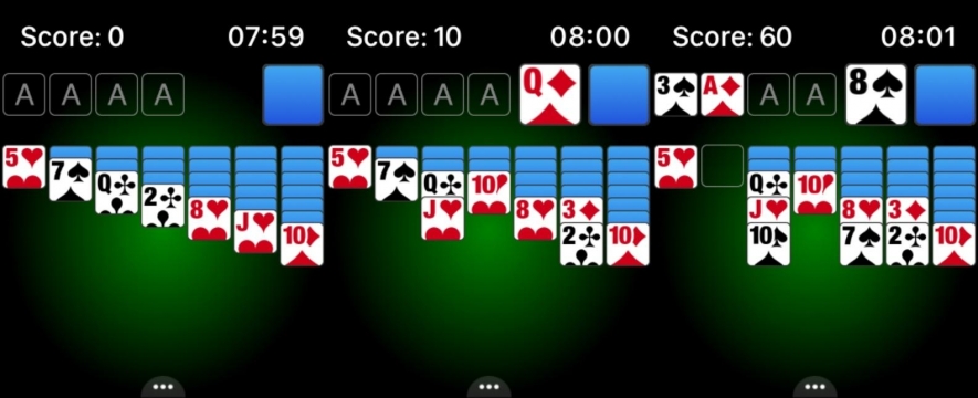 Kartová hra Solitaire na Apple Watch.