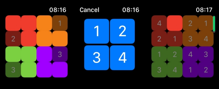 Hra Sudoku na Apple Watch.