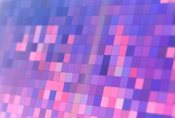 Detailný záber na pixely monitora