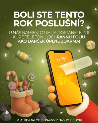 🎄✨ Tento rok ste boli určite poslúšní! A preto u nás nedostanete uhlie, ale ochrannú fóliu ZDARMA ku každému kúpenému...